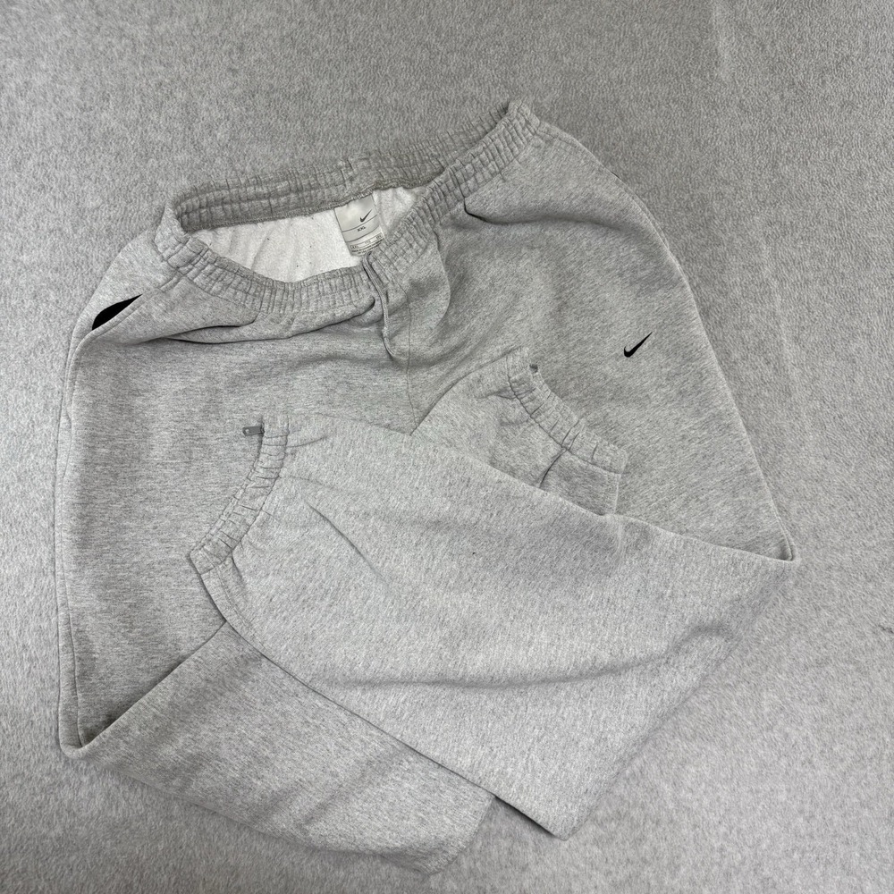 Vintage Nike Jogger Sweatpants Embroidered Baggy XXL Y2K Silver Tag Skate Gray